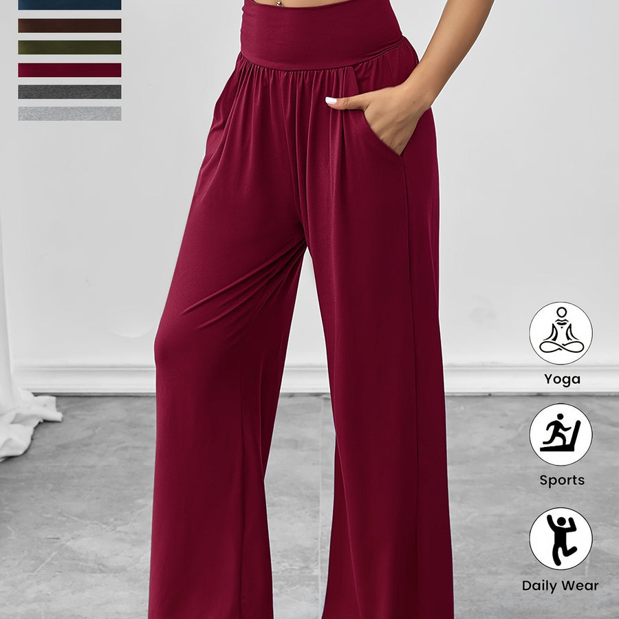 Damen gemütliche Freizeithose mit elastischem Bund und Seitentaschen