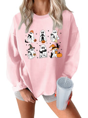 Damen Sweatshirt mit kreativem Gruselmotiv