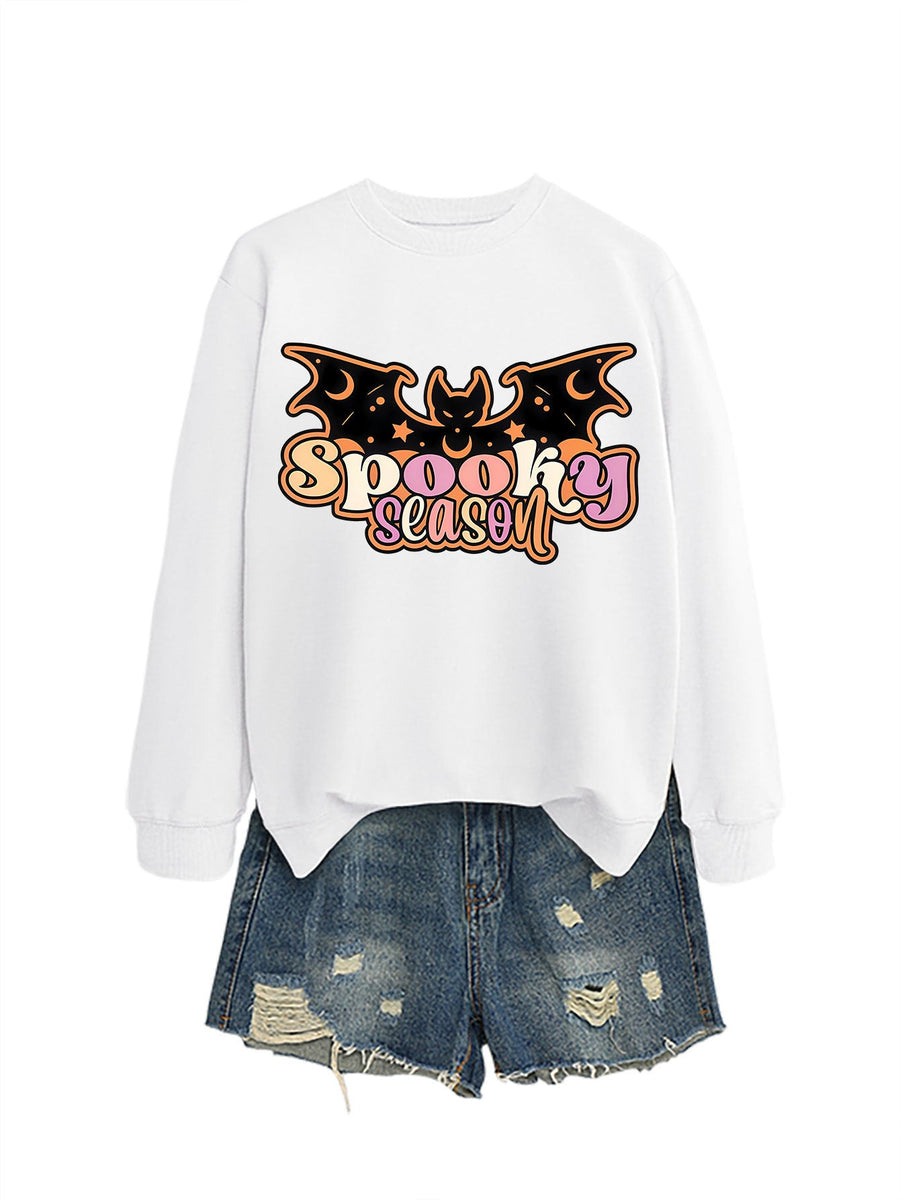 Damen Sweatshirt mit kreativem Halloween-Motiv