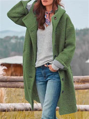 Eleganter Kapuzen-Wollmantel - Couture Kollektion
