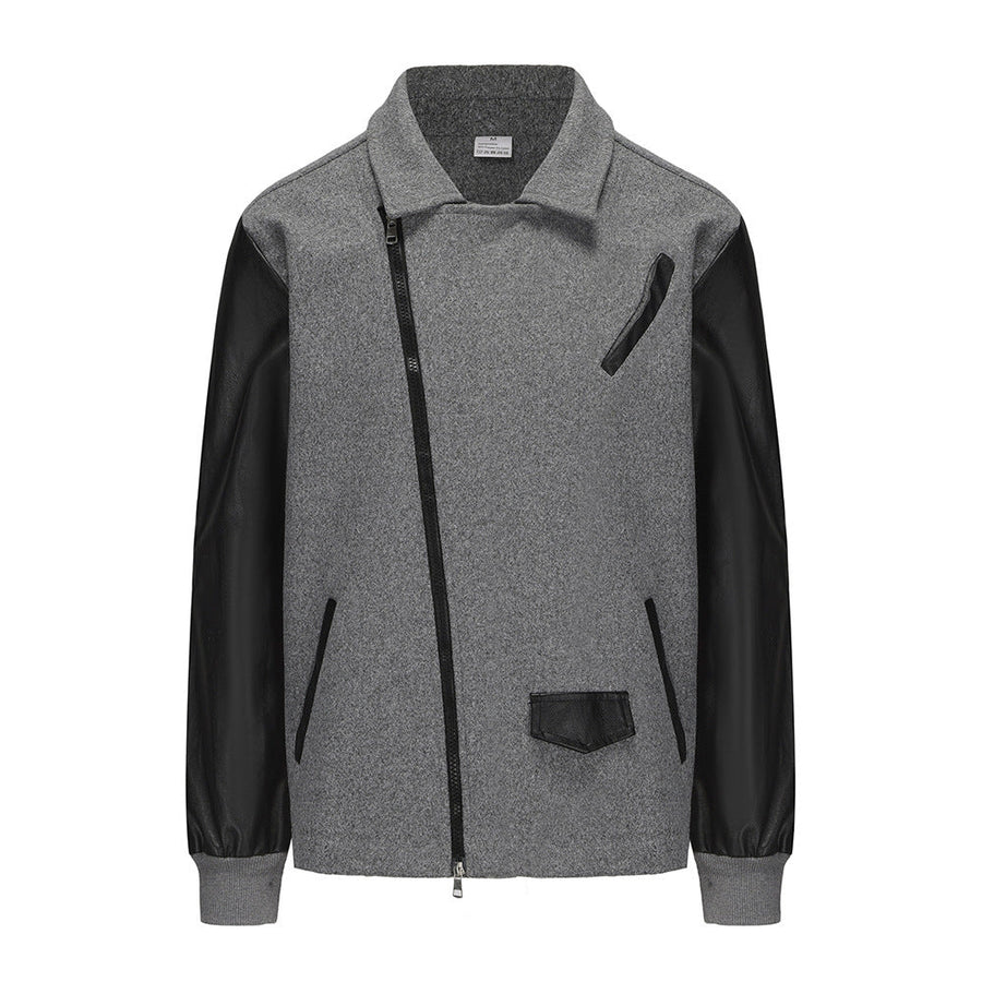 Herren Bikerjacke mit zwei Materialien und praktischen Taschen Aliams