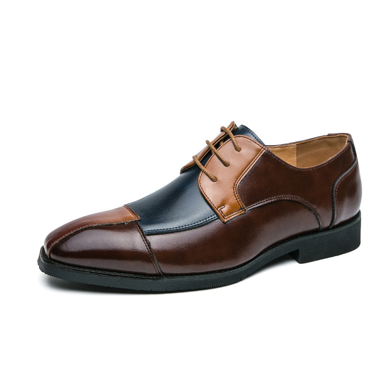 Herren Elegante Schnürschuhe mit zweifarbiger Lederoptik