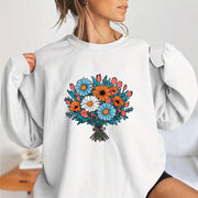 Damen Oversized Sweatshirt mit floralen Grafikdetails