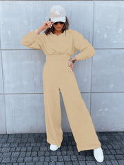 Damen lässiger Jumpsuit mit weitem Bein und praktischer Kapuze