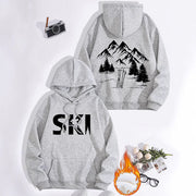 Damen Kapuzenpullover mit kunstvollem Ski-Design und gemütlicher Passform
