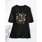 Damen lässiges Sommerblusenshirt mit floralem Druck