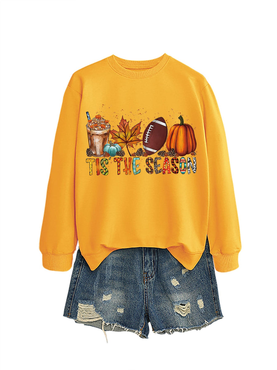 Damen Sweatshirt mit herbstlichem Motiv und lässigem Schnitt