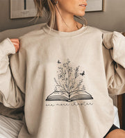 Damen Sweatshirt mit elegantem Blumendesign und inspirierendem Aufdruck