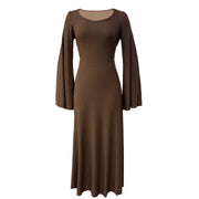 Damen Maxikleid mit weit ausgestellten Ärmeln und eleganten Details
