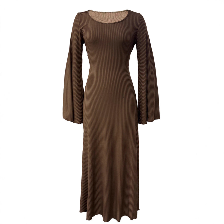 Damen Maxikleid mit weit ausgestellten Ärmeln und eleganten Details