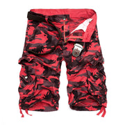 Herren Camo Cargo-Shorts mit mehreren Taschen und verstellbarem Bund Heidi-Mode