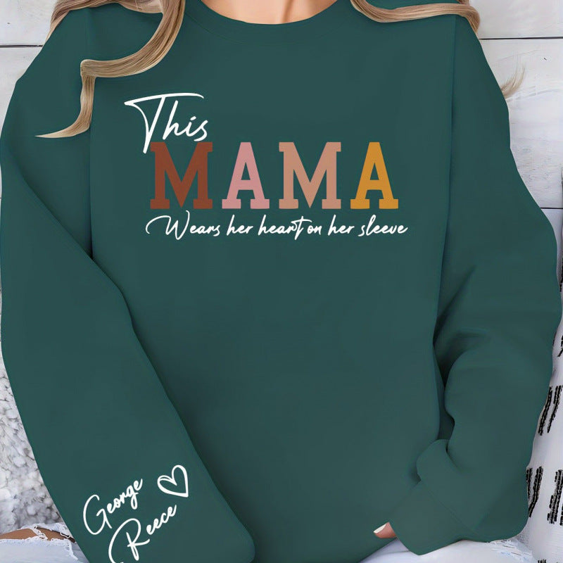 Damen Sweatshirt mit inspirierendem Mama-Aufdruck und bequemer Passform