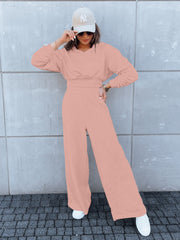 Damen lässiger Jumpsuit mit weitem Bein und praktischer Kapuze