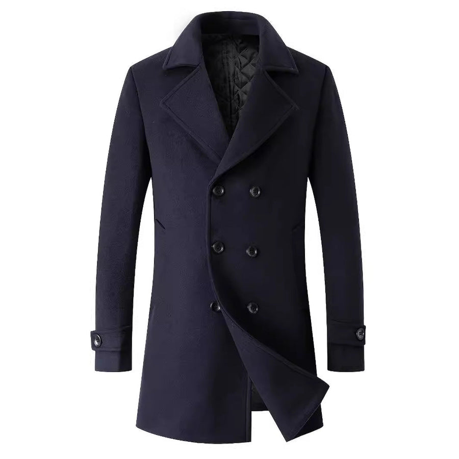Herren eleganter doppelter Knopfmantel Aliams