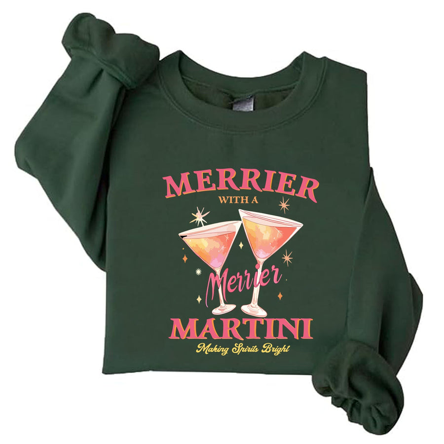 Damen Sweatshirt mit kreativem Cocktailmotiv und lässigem Schnitt