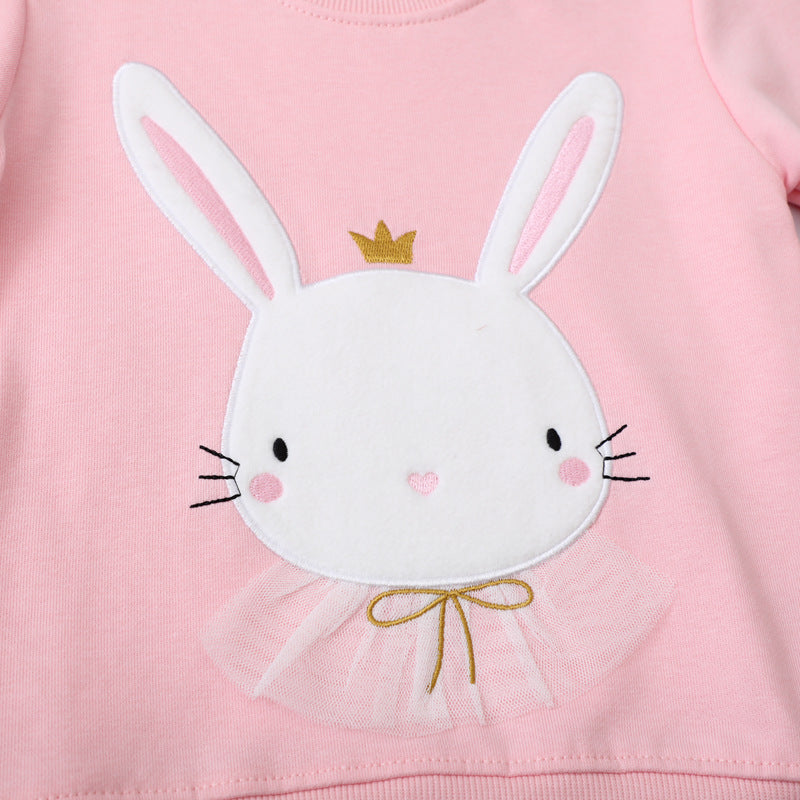 Mädchen Sweatshirt mit niedlichem Hasenmotiv Drune
