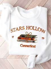 Damen Sweatshirt mit kreativem Stars Hollow Motiv