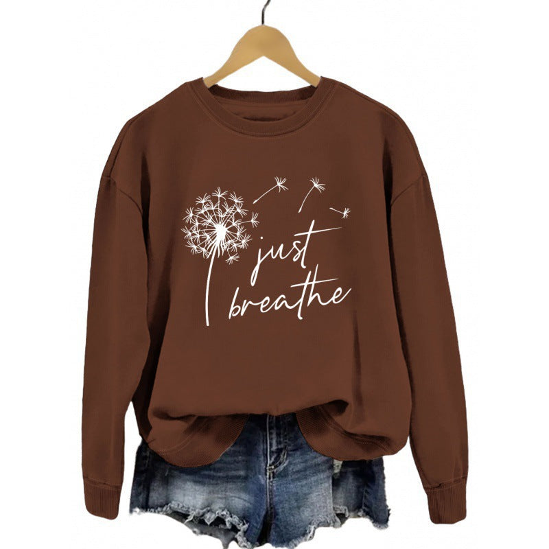 Damen Sweatshirt mit inspirierendem Pusteblumen-Motiv
