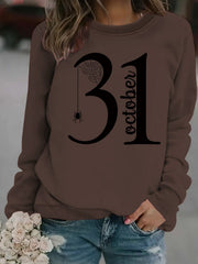Damen Sweatshirt mit kreativem Halloween-Motiv und bequemer Passform