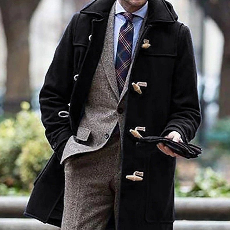 Herren eleganter Dufflecoat aus hochwertiger Wolle Aliams