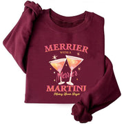 Damen Sweatshirt mit kreativem Cocktailmotiv und lässigem Schnitt