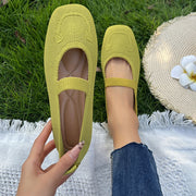 Damen atmungsaktive Ballerinas mit flexiblem Gummi-Obermaterial und verstellbarem Riemen Heidi-Mode
