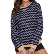 Damen farbenfrohes Sweatshirt mit Wellenmuster und sportlichem Schnitt
