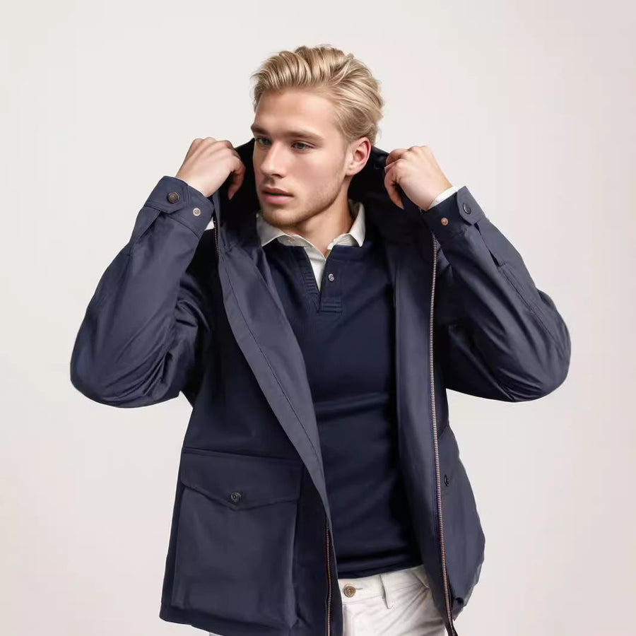 Herren multifunktionale Übergangsjacke mit verstellbarer Kapuze Aliams