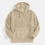 Damen gemütlicher Kapuzenpullover im modernen Rippdesign
