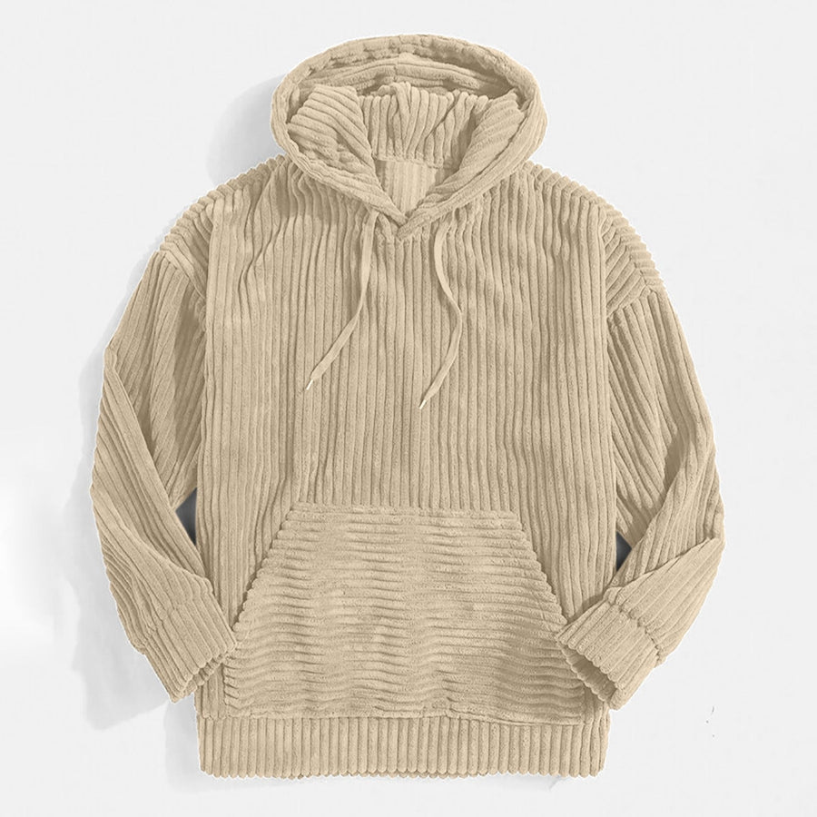 Damen gemütlicher Kapuzenpullover im modernen Rippdesign