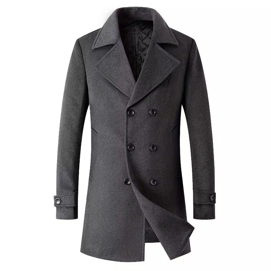 Herren eleganter doppelter Knopfmantel Aliams