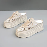 Damen Sportliche Plateau-Sneaker mit atmungsaktiver Mesh-Oberfläche