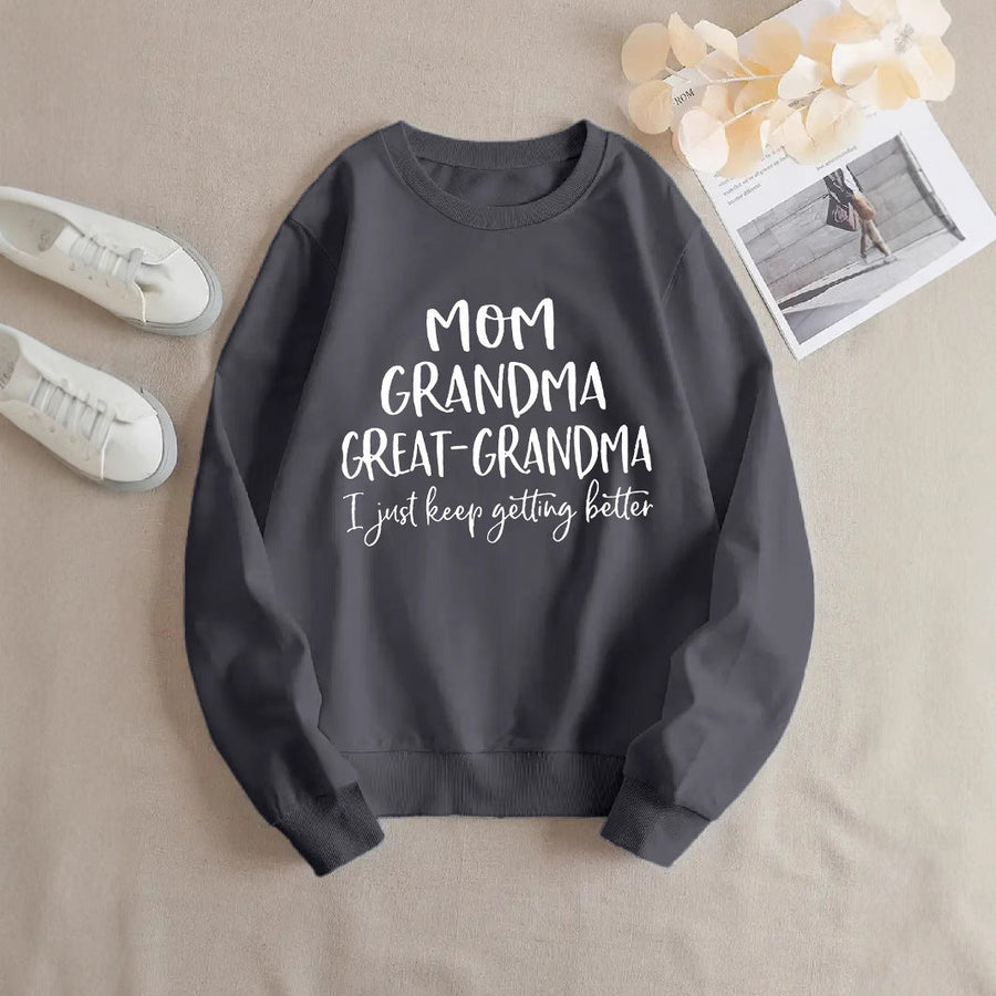 Damen Sweatshirt mit kreativem Familienaufdruck und bequemer Passform
