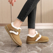 Damen Hausschuhe mit warmem Fleece-Futter und verstellbarem Riemen