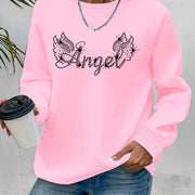 Damen Sweatshirt mit glitzerndem Aufdruck und lässigem Schnitt