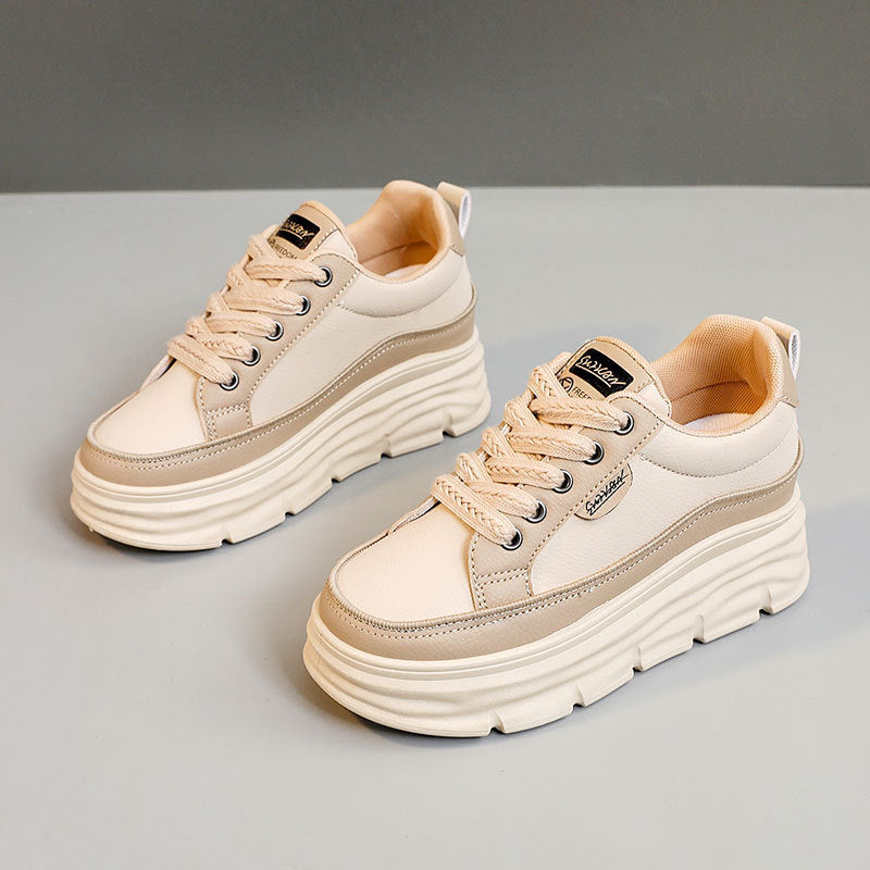 Damen Plattform Sneakers mit modischer Gummilaufsohle und atmungsaktivem Obermaterial