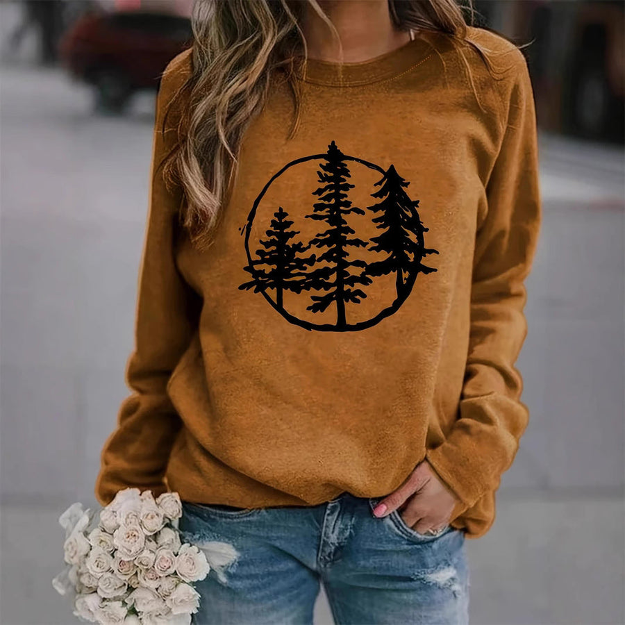 Damen Sweatshirt mit coolem Naturmotiv und lässigem Schnitt