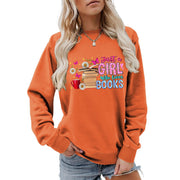 Damen Sweatshirt mit auffälligem Buchmotiv und lässiger Passform