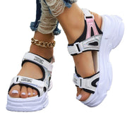 Damen Sportliche Sandalen mit verstellbaren Riemen und gepolstertem Fußbett Heidi-Mode