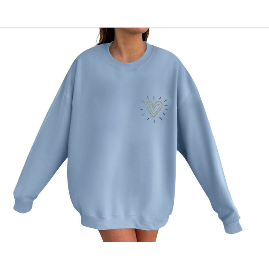 Damen Oversized Sweatshirt mit niedlichem Herzmotiv und lässigem Schnitt