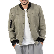 Herren stylische Wildlederjacke mit praktischen Reißverschlusstaschen Aliams