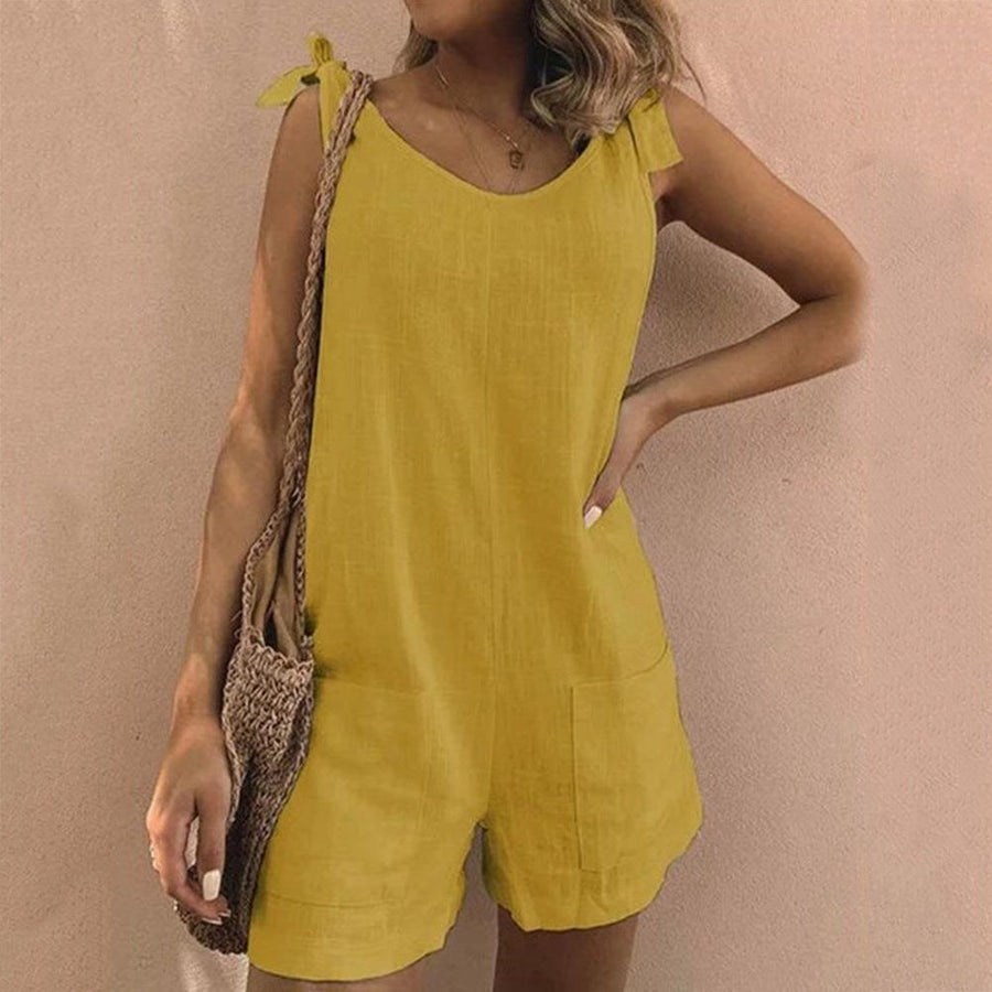 Addison – Jumpsuit Mit Schleifen-Trägern Und Taschen