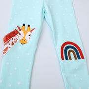 Mädchen Leggings mit entzückender Giraffen- und Regenbogenapplikation Drune