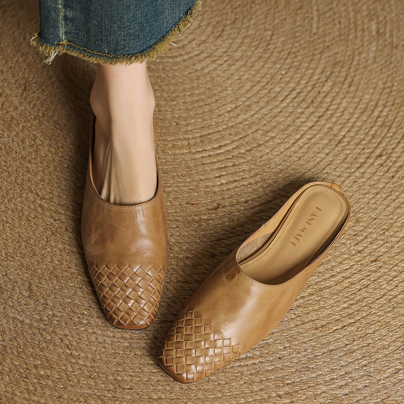 Nora | Damen Leder Mules mit stilvollem Look