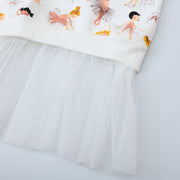 Mädchen Sweatshirt-Kleid mit verspieltem Ballettmotiv und Tüllrock Drune