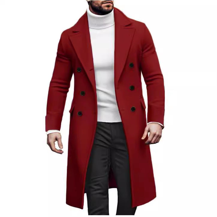 Herren eleganter Langmantel mit seitlichen Eingrifftaschen Aliams