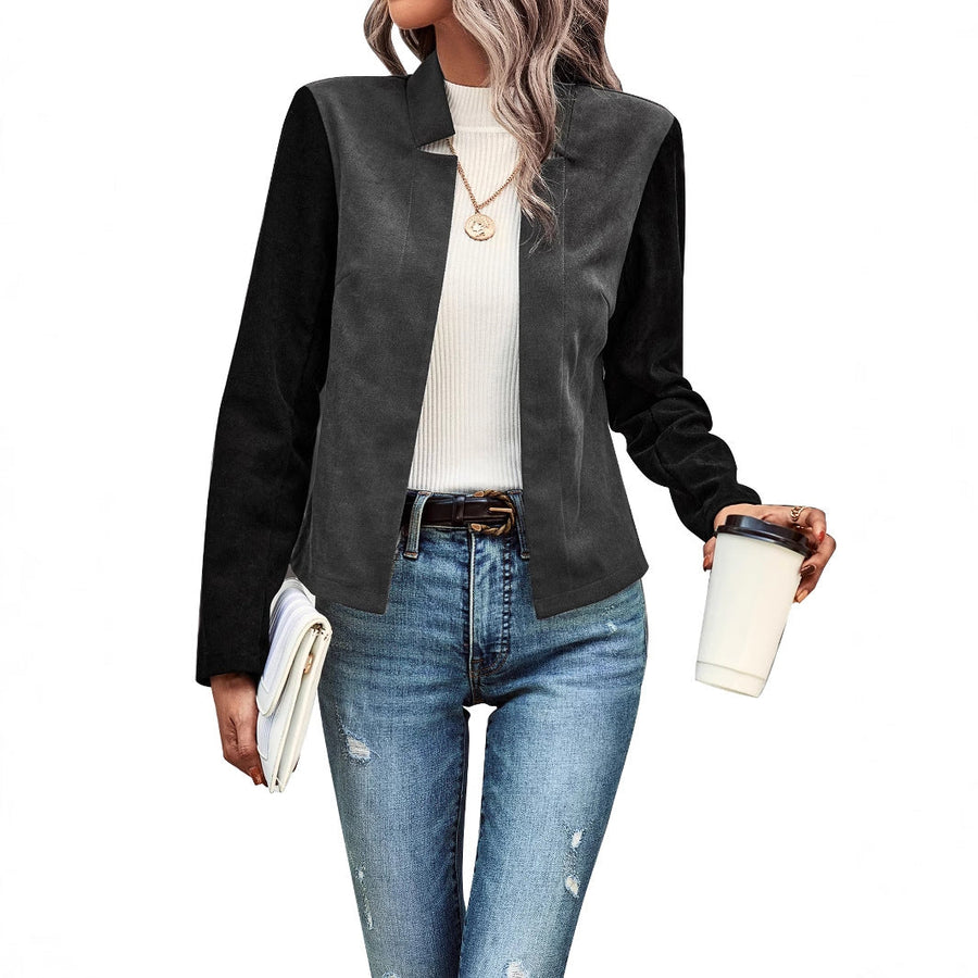 Damen elegante Blazerjacke im modischen Design mit Stehkragen