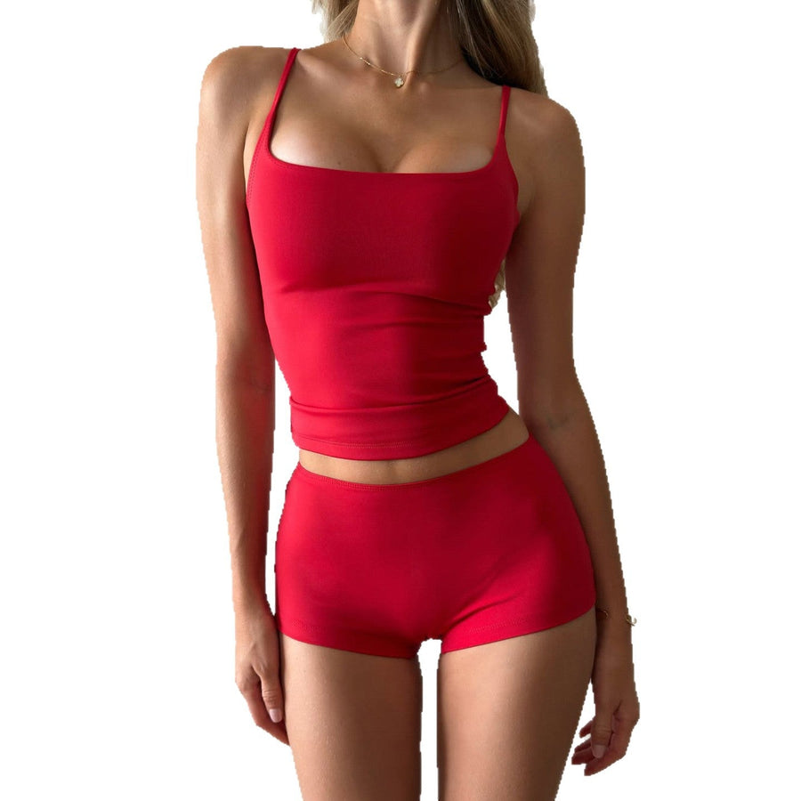 Damen Unterwäsche-Set mit Spaghettiträgern und bequemen Shorts Drune