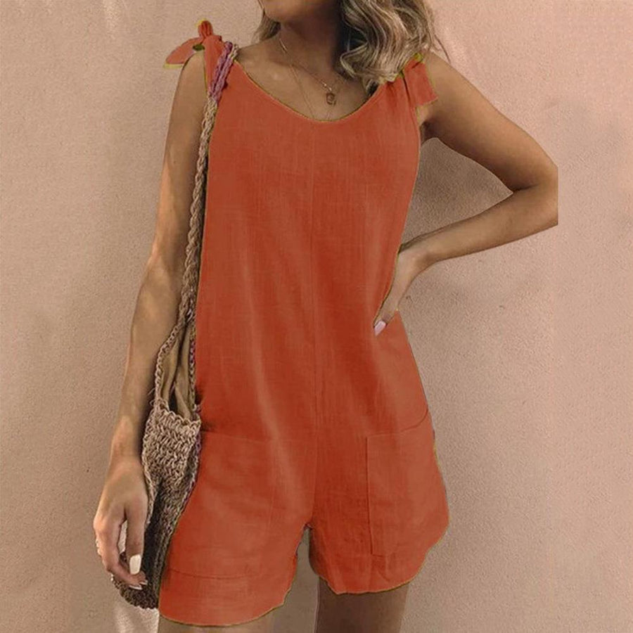 Addison – Jumpsuit Mit Schleifen-Trägern Und Taschen