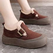 Damen bequemes Slipper mit wärmendem Innenfutter und modischem Schnallen-Design